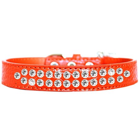 MIRAGE PET PRODUCTS Two Row Clear Jewel Croc Dog CollarOrange Size 18 720-06 ORC18